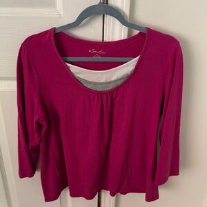 Kim Rogers Berry Long Sleeve Top